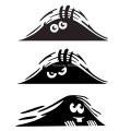 Car Styling Dune Sand Monster Peeping Peering Creative Style Waterproof Vinyl Decal Body Decorative Sticker Pvc 3d Carving Decal