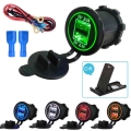 4.2A Car Dual USB Charger Socket Universal 12V 32V Motorcycle Car Truck VAN ATV Boat Waterproof For Phone Tablet DVR GPS Switch