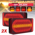 2pcs 12v Car Truck Tail Light Taillight Rear Brake Light Signal Lamp Indicator For Camper Trailer Lorry Bus Caravans - Truck Lig
