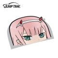 Jump Time 13cm x 9.8cm Funny Waterproof Car Stickers JDM Car Decals For Darling in the Franxx Zero Two BIG HEAD Vinyl Car Wrap|