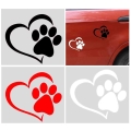 Reflective Car Sticker Cute Dog Paw Peach Heart Cartoon Animal Adopt Dog Cat Love Pet Car Decal 3d Animal Foot Prints Footprint