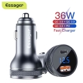 Essager USB Car Phone Charger ​Quick Charge3.0 PD 36W Type C Fast Charging For iphone Xiaomi Samsung Mobile Phone Adapter in Car