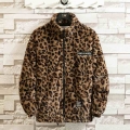 YASUGUOJI Vintage Leopard Print Parka Men Winter Park Streetwear Oversized Short Padded Fleece Jacket Male Warm Punk Rock Coat|P