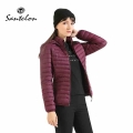 SANTELON Winter Women Thin Padded Jacket Coat Lady Short Parka Outdoor Warm Clothing Female Portable Ultralight Outwear S20006|