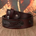 Western denim print replacement leather pattern belt men and women same style|Men's Belts| - Officematics