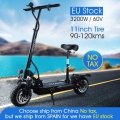 FLJ Upgrade 3200W Dual Motor E Scooter with 80 130kms range Europe Stock Kick Scooter e bike bicycle Road Tire electrico scooter