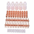 100Pcs PT 31 LG 40 Air Plasma Cutter Cutting Nozzles Electrode Tip Torch Consumable Kits 40A Fit For LGK 40 CUT 40 BPS40