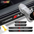 3d Carbon Fiber Car Body Door Sill Protector Decals Stickers For Audi A1 A3 8v 8p 8l S3 Rs3 Sline A4 A5 A6 A7 A8 Q5 Accessories