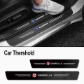 4pcs Carbon Fiber Car Door Sill Protector Stickers for Toyota Yaris Hilux Corolla Prius Avensis Emblem Rav4 Auris Accessories| |