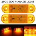 2pcs 12V 24V 9 LED Car Truck Side Marker Light Lamp Tail Light Signal Indicator Warning for Trailer Caravan Lorry Van Bus Amber|