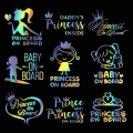 Wavehands Funny 3d Car Stickers Princess Baby On Board Vinyl Decals Girl Daughter Warning Sign Sticker On Auto Car Styling - Car