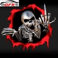 Car Stickers Decor Motorcycle Decals Skeleton Skull In The Bullet Hole Decorative Accessories Creative Waterproof Pvc,15cm*14cm