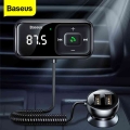 Baseus Car Fm Transmitter Bluetooth-compatible 5.0 Usb Car Charger Aux Handsfree Wireless Kit Auto Radio Modulator Mp3 Player -