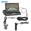 Diykit 4.3" Foldabl Tft Lcd Car Monitor Vehicle Rear View Reverse Backup Car Camera Parking System Car Charger Easy Install