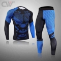Winter Thermal Underwear Set Men's Sportswear Running Training Warm Base Layer Compression Tights Jogging Men's Gym MMA