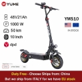 YUME S10 Powerful 1000w Rear Motor e scooter 10" Off Road Tires Up to 30Miles&30Mph Foldable Electric Scooter for Adul