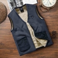 Mens Intelligent Charging Heating Vests Men Lamb Cashmere Waistcoat Male Winter Warm Heating Lamb Cashmere Vest Mens Fleece Vest