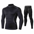 Fanceey High Collar Winter Thermo Underwear Thermal Men Long Johns Thermal Clothing Rashgard Kit Sport Compression Underwear|Lon