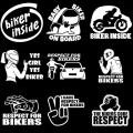 Interesting Car Stickers Respect For Bikers Sticker Funny Wrap Vinyl For Auto Door Handle Decals Body Car Accessories Decoration