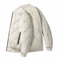 Fleece Thick Warm Jacket Men Winter Fashion Solid Color Black Parkas Jacket Mens Casual Outerwear Diamond Pattern Coats Tops|Jac