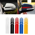 2pcs/set Car Sticker Non Fading Color Stripe Car Sticker Racing Strips Side Rear View Mirror Decor Decal Car Universal - Car Sti