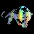 Car Sticker 3D 19.5*13.6cm Fiery Wild Panther Hunting Funny Sticker On Car Stickers and Decals Rear Window Vinyl Car Styling|Car