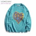 Mens Knit Sweater Streetwear HipHop 2020 Autumn Winter Men Vintage Harajuku Loose Knitted Couple Short Sweaters Pullover Tops|Pu