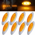 8PCS Side Marker Lights 16 LED Trailer Light Amber Clearance LED Lights 12 v Turn Signal Truck Light LED Marker Side Lights|Truc