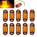 Fuleem 10PCS Amber 2LED Clearance Trailer Truck Lorry Side Marker Turn Lamp Light Handy 12V 24V Waterproof|Truck Light System|