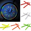 12pcs Bicycle Reflective Stickers Wheel Spokes Tubes Strip Safety Warning Dazzling Reflector Outdoor Bicycle Light Accessories|D
