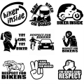 Interesting Car Stickers Respect For Bikers Sticker Funny Wrap Vinyl For Auto Door Handle Decals Body Car Accessories Decoration