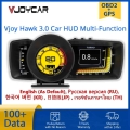 Vjoy Hawk 3.0 Car Hud Multi-function Dashboard Head Up Display Obd2+gps Smart Speedometer Auto Gauge Alarm System Turbo Boost -