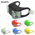 Silicone LED Bicycle Lights Front Handlebar Light Waterproof Safety Warning Rear Back Lamps Cycling Taillight with Battery|Bicyc