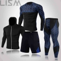 High Quality Winter Men's Sports Running Compression Suit Mesh Tights Sportswear Gym Fitness Underwear Track Suit Sportswear