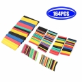 164 Pcs/set Wire Heat Shrink Sleeve Assorted Set Polyolefin Insulation Cable Shrinkable Tubing Tube 2:1 Wire Cable Sleeve Kit|El