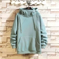 Japan Style Casual O Neck 2021 Spring Autumn Black Hoodie Sweatshirt Men'S Thick Fleece Hip Hop Skateboard Streetwear Clothe