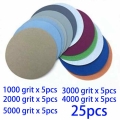25pcs Hook and Loop Sanding Pad 3 Inch 1000 2000 3000 4000 5000Grit Sand Paper Sanding Discs For Polishing Cleaning Tools