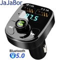 JaJaBor Car FM Transmitter Wireless MP3 Player TF Card U Disk Playback 3.1A USB Car Charger Handsfree Bluetooth 5.0 Car Kit| |