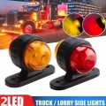 2Pcs Red Amber Corner Side Marker LED Light Outline Lamp Truck Trailer Van Bus 12V|Truck Light System| - Officematics.com