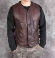 Japanese Vintage Leather Vest Men's Genuine Leather Sheepskin Sleeveless Jackets Biker Vest Casual Waistcoat High Quality|Ve