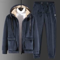 Newest Warm Tracksuits Winter Men Set Velvet Thick Two Pieces Set Winter Fleece Mens Track Suit Jacket+Pants Big Size 8XL|Men