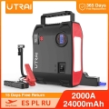 Utrai Jump Starter 24000mah 2000a Power Bank Air Pump Car Booster 12v Flashlight Battery Charger Auto Engine Starting Device - J