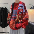 Ugly Sweater Party Men Oversized Sweaters Christmas Clothes Men Autumn Winter Knitted Sweater Fashion Clothing Pullovers Loose|P