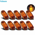 Fuleem 10PCS Amber LED 2.5INCH 2 Diode Light Oval Clearance Trailer Truck LED Side Marker Lamp 12V 24V Waterproof|Truck Light Sy