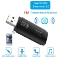 2 In 1 Fm Transmitter Car Bluetooth-compatible 5.0 Receiver Usb Modulator Portable 3.5mm Aux Audio Music Player Call Adapter - F
