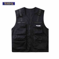 TIDESHEC Fashion Pocket Design Zip Vest Jacket College Style Workwear Sleeveless Jacket 2021 Vest Men|Vests & Waistcoats|