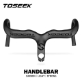 Toseek Bicycle Handlebar Road Carbon Handlebar 28.6mm Bicycle Handlebar With Stem 400/420/440mm 3k Matt Black - Bicycle Handleba