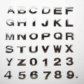 3d Metal Letters Car Sticker A-z/0-9 Silver Black Automobile Digital Figure Number Chrome Diy Car Styling Decoration Sticker - C