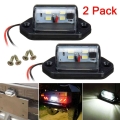 2pcs 12v 24v 4 Leds Led Car Truck Number License Plate Light Rear Lamp Tail Light For Trailer Boat Rv - Truck Light System - Off