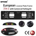 Hippcron Car Rear View Camera European License Car Parking Sensor Plate Frame Waterproof Night Vision Reverse Backup Camera - Ve
